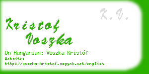 kristof voszka business card